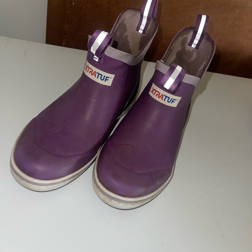 XTRATUF Kids Purple Slip-On Rain & Snow Boots